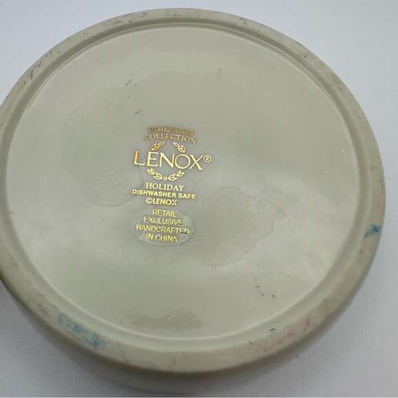 LENOX DIMENSION COLLECTION Holiday Candy Trinket Dish Mistletoe Christmas - Picture 5 of 5